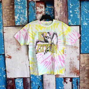 Unisex Led Zeppelin Oversized Tie-Dye Gender-Neutral T-Shirt SMALL Cool Tie Dye